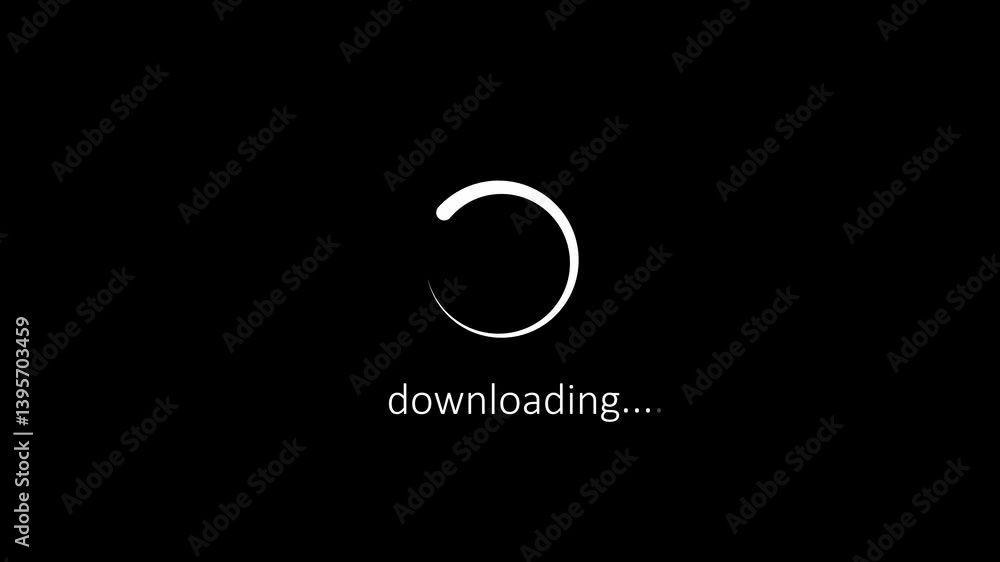 Poster loading animation. loading circle icon on black background 4k video