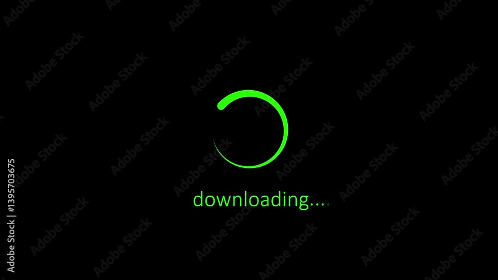 Poster loading animation. loading circle icon on black background 4k video