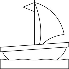 Boat single vector illustration icon
