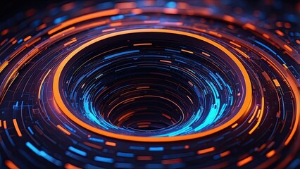 Abstract digital art depicting a funnel-shaped vortex