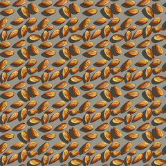 Repeating Almond Pattern On Grey Background