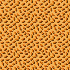 Almonds Pattern On Beige Background