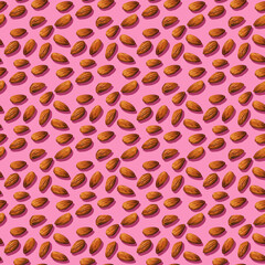 Almond Pattern On Pink Background