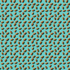 Almonds On Bright Blue Background