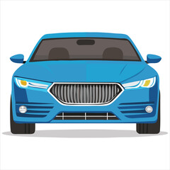Modern sedan car side view with sleek metallic design in detailed flat vector illustration  