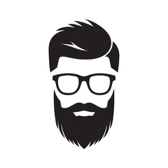 black and white hipster man profile
