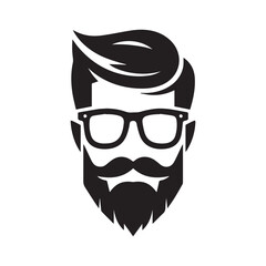 stylish bearded male avatar illustration

