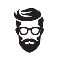 hipster avatar man with beard and glasses
