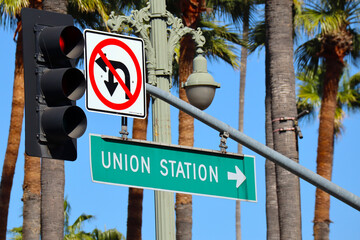 Los Angeles, California: Indication sign to Los Angeles Union Station