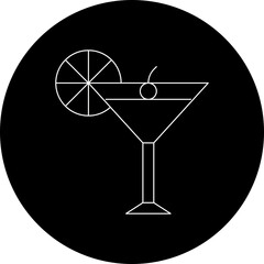 Cocktail Drink single vector illustration icon