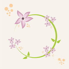 Delicate Floral Wreath with Pastel Flowers and Leaves