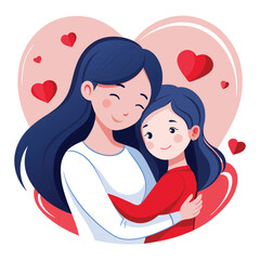Mother and child love mothers day vector design 