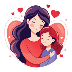 Mother and child love mothers day vector design 