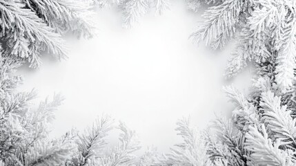 Snowy Christmas frame isolated on a transparent or white background. 