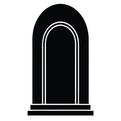 Fototapeta premium arched doorway silhouette vector isolated on white background