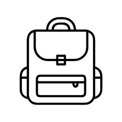 Fototapeta premium Backpack travel bag rucksack knapsack daypack schoolbag line art vector graphic icon