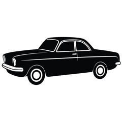 classic car silhouette vector isolated on white background