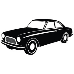 Fototapeta premium classic car silhouette vector isolated on white background