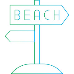 Beach Sign single vector illustration icon