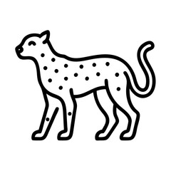 Leopard illustration vector, wild animal drawing, feline outline, big cat design