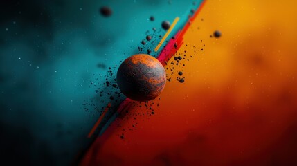 Cosmic planet, vibrant colors, abstract background, space theme, digital art