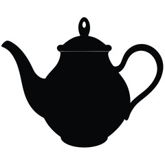 classic teapot silhouette vector isolated on white background