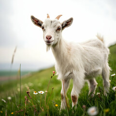 Adorable Baby Goat in Green Pasture