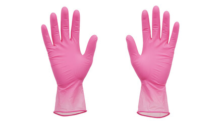 Obraz premium Pink rubber gloves isolated