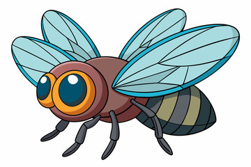 vector illustration of cartoon fly
