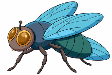 vector illustration of cartoon fly