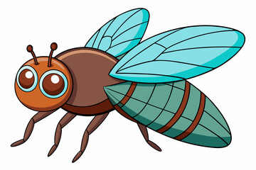 vector illustration of cartoon fly