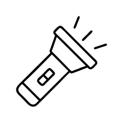 Flashlight vector icon illustration light beam portable torch light source tool