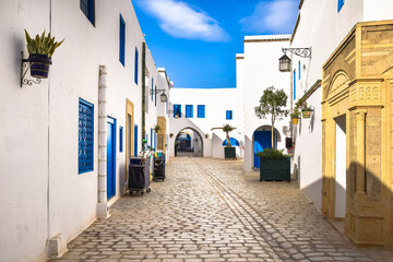 A street in the Medina of Yasmine, Hammamet, Tunisia.	