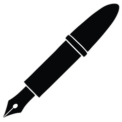 Fototapeta premium Fountain Pen silhouette vector isolated on white background