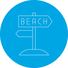 Beach Sign single vector illustration icon