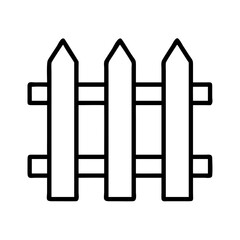 Outline drawing of a picket fence for garden border or property boundary design