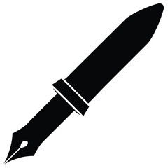 Fountain Pen  silhouette vector isolated on white background