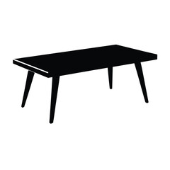 modern table silhouette vector isolated on white background