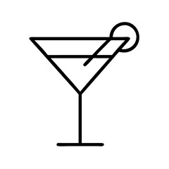 Martini glass vector icon cocktail drink illustration alcohol beverage design line art