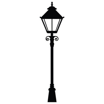 recommend clip art: street lamp silhouette vector isolated on white background