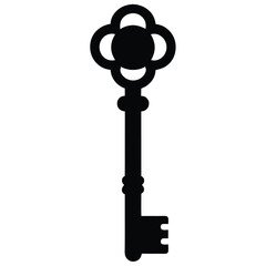 Obraz premium vintage style key silhouette vector isolated on white background