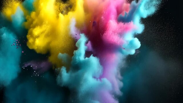 Bunte Wolkenmischung mit Farbexplosion