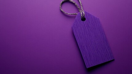 Sophisticated Purple Tag on a Solid and Refined Surface
