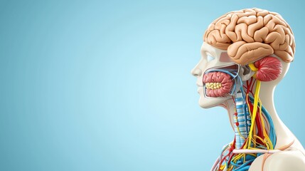 Human anatomy cross-section illustration medical education digital art clinical environment detailed view educational concept