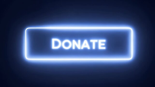 Glowing donate button with futuristic design