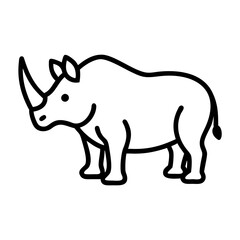 Rhino outline drawing vector illustration african wildlife animal rhinoceros art