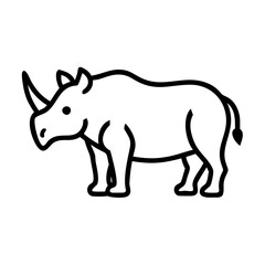 Obraz premium Rhinoceros outline drawing vector illustration african animal wildlife safari zoo