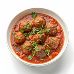 Fototapeta premium Delicious Meatballs in Spicy Tomato Sauce Recipe