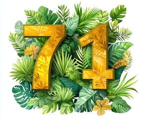 Golden 71 surrounded by lush tropical foliage