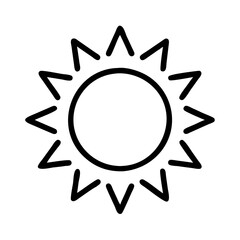 Simple sun outline drawing vector illustration summer sunshine light heat design